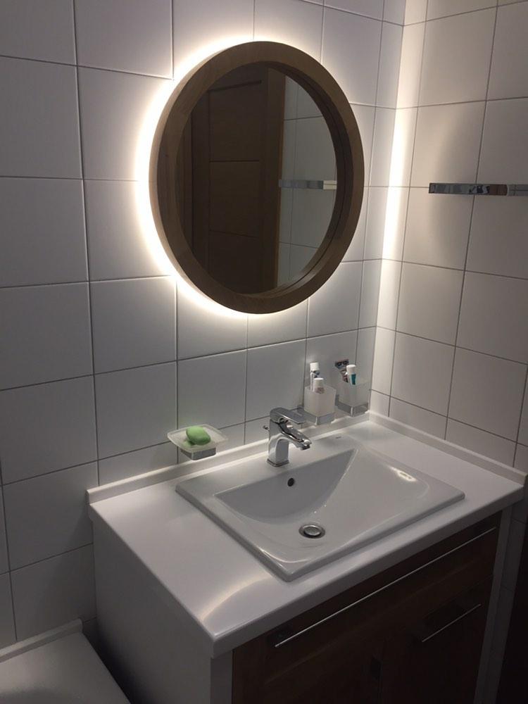 Зеркало с led подсветкой круглое 60 см для ванной комнаты