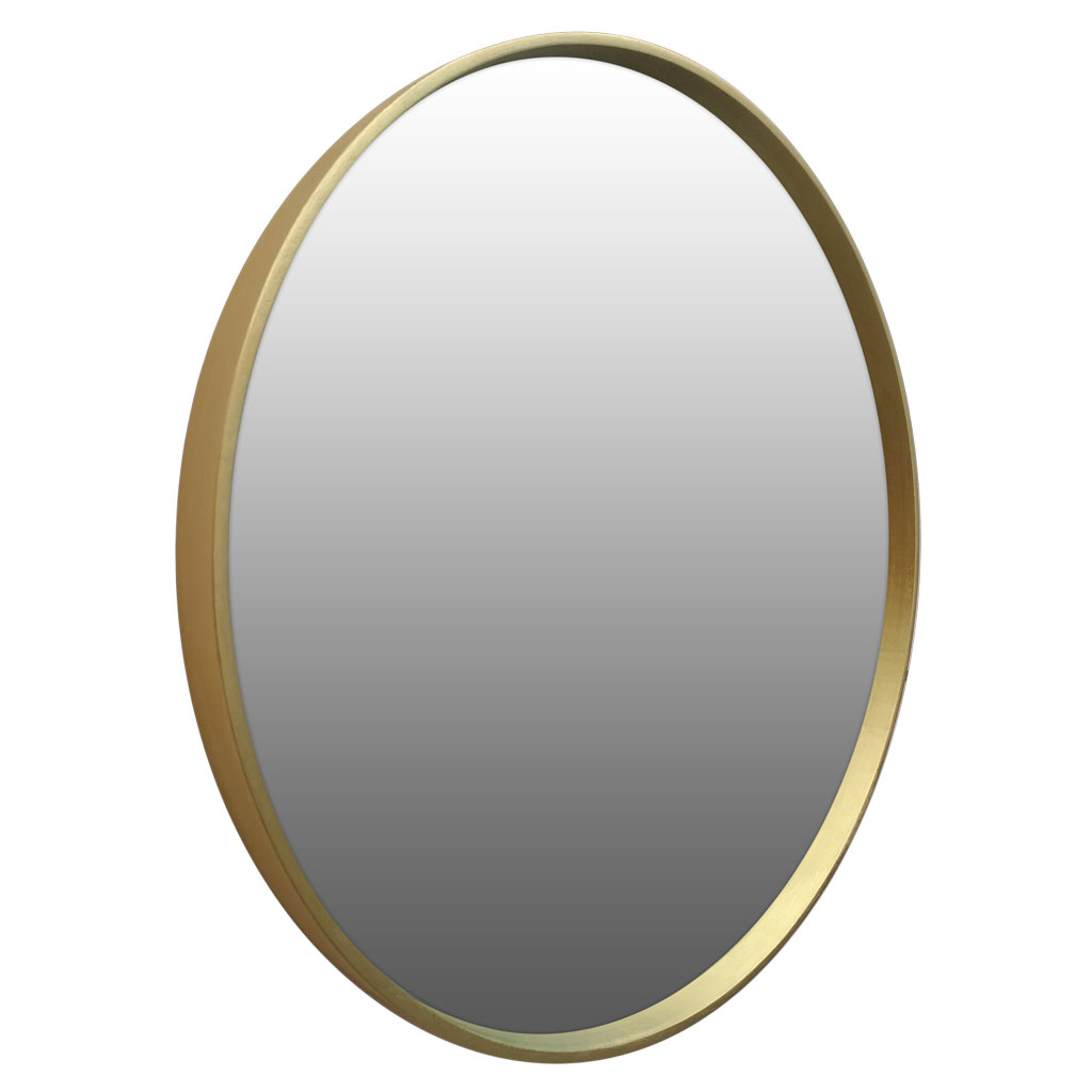 Круглое зеркало в латунной раме Поталь