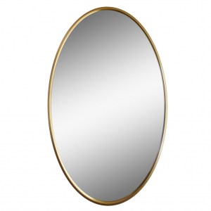 Овальное зеркало эллипс в золотой раме в ванную комнату