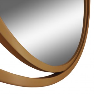 Круглое зеркало в золотой двойной раме