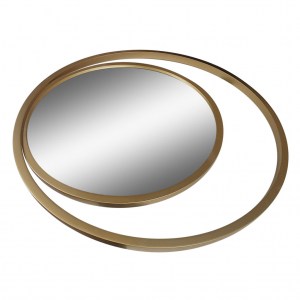 Круглое зеркало в золотой двойной раме
