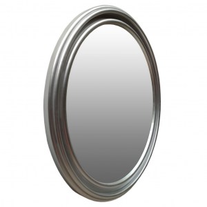 Круглое зеркало в серебряной раме