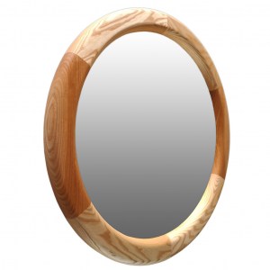 Круглое зеркало ясень в массивной раме