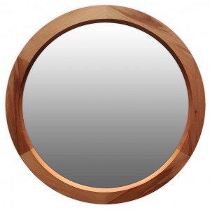 Круглое деревянное зеркало на стену