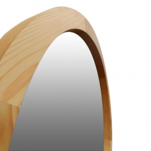 Круглое зеркало в деревянной раме Пихта 3