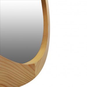 Круглое зеркало в деревянной раме Пихта 4