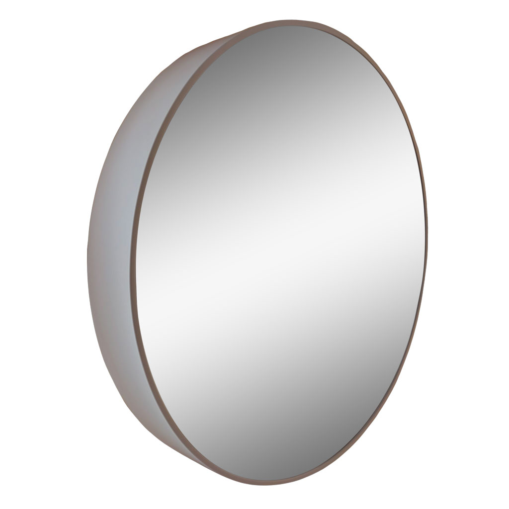 Круглое зеркало в массивной (высокой) белой раме